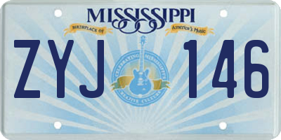 MS license plate ZYJ146