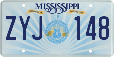 MS license plate ZYJ148