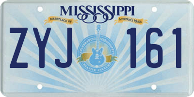 MS license plate ZYJ161