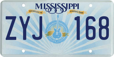 MS license plate ZYJ168