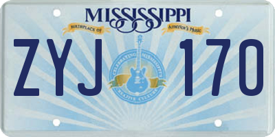 MS license plate ZYJ170