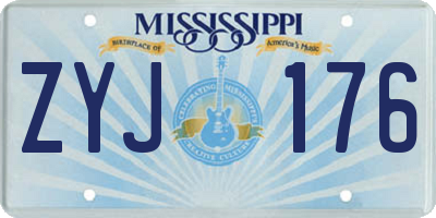 MS license plate ZYJ176