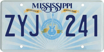 MS license plate ZYJ241