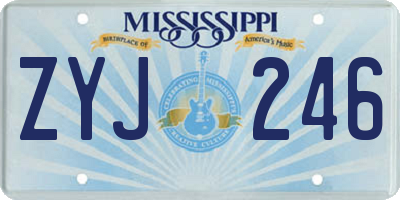 MS license plate ZYJ246