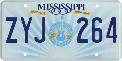 MS license plate ZYJ264