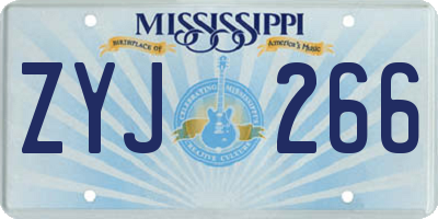 MS license plate ZYJ266