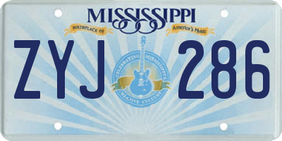 MS license plate ZYJ286