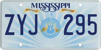 MS license plate ZYJ295