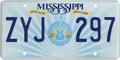 MS license plate ZYJ297