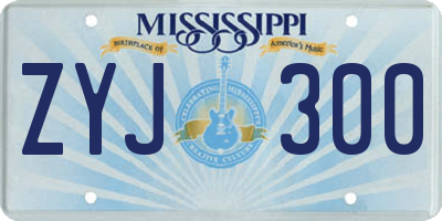 MS license plate ZYJ300