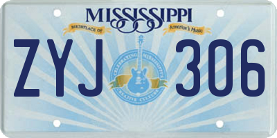 MS license plate ZYJ306