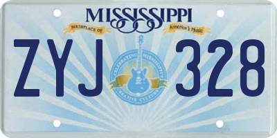 MS license plate ZYJ328