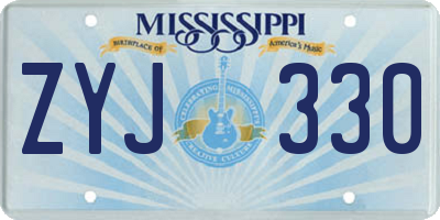 MS license plate ZYJ330