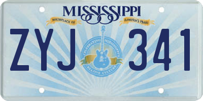 MS license plate ZYJ341