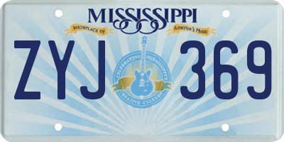 MS license plate ZYJ369