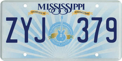 MS license plate ZYJ379