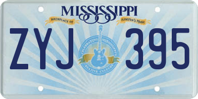 MS license plate ZYJ395