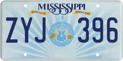 MS license plate ZYJ396