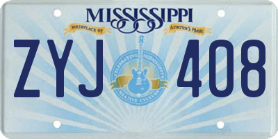 MS license plate ZYJ408