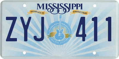 MS license plate ZYJ411