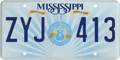 MS license plate ZYJ413