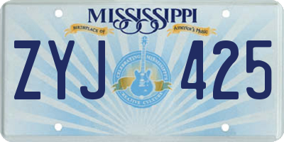 MS license plate ZYJ425