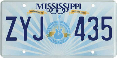 MS license plate ZYJ435