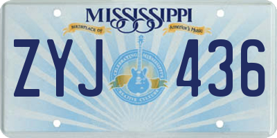 MS license plate ZYJ436