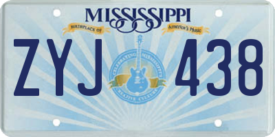 MS license plate ZYJ438