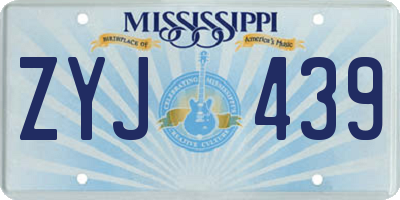 MS license plate ZYJ439