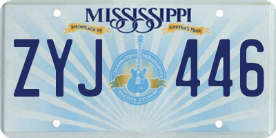 MS license plate ZYJ446
