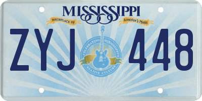 MS license plate ZYJ448