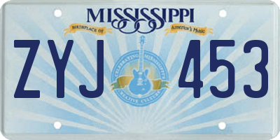 MS license plate ZYJ453