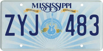 MS license plate ZYJ483