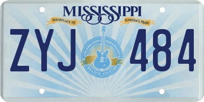 MS license plate ZYJ484