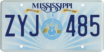 MS license plate ZYJ485