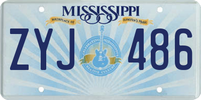 MS license plate ZYJ486