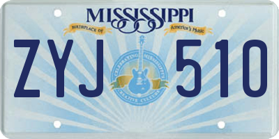 MS license plate ZYJ510