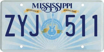 MS license plate ZYJ511