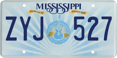 MS license plate ZYJ527