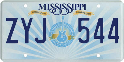 MS license plate ZYJ544