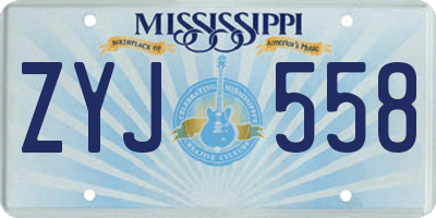 MS license plate ZYJ558