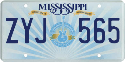 MS license plate ZYJ565