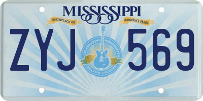 MS license plate ZYJ569