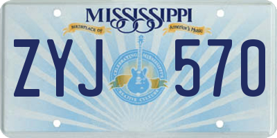 MS license plate ZYJ570