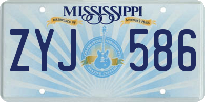 MS license plate ZYJ586