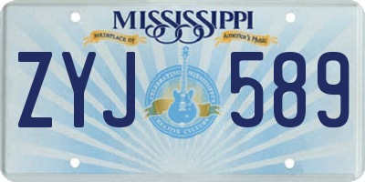 MS license plate ZYJ589