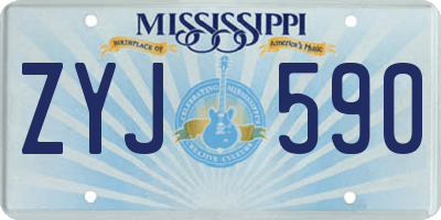 MS license plate ZYJ590