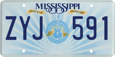 MS license plate ZYJ591