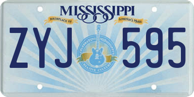 MS license plate ZYJ595